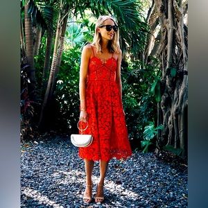 Self Portrait • Red Lace Dress • Size 10